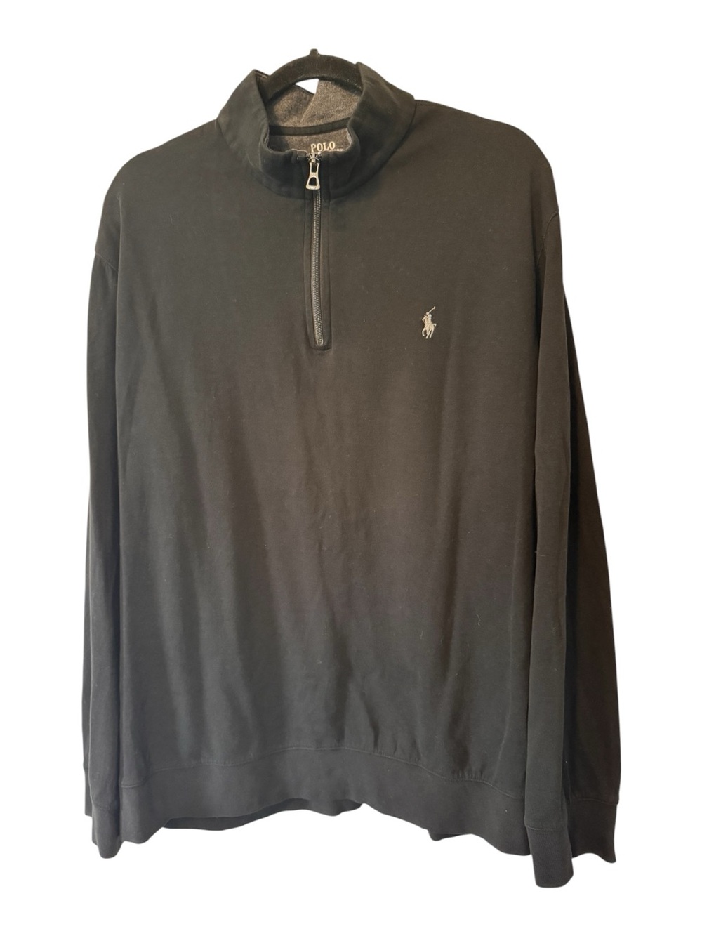 Polo by Ralph Lauren Men’s Black Half-Zip Sweater with Logo Size XL